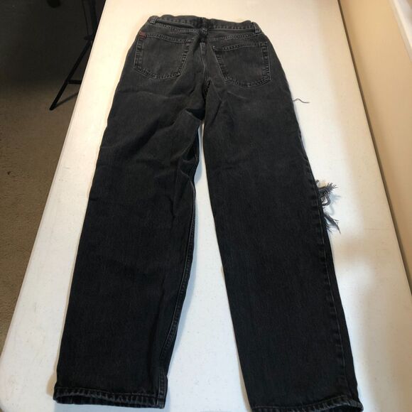 BDG Urban Outfitters Baggy Jeans Women 27 Black Denim Thrashed Streetwear Grunge - Picture 2 of 6